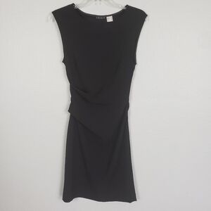 VENUS Ruched Boat Neckline Black Dress Sz 2